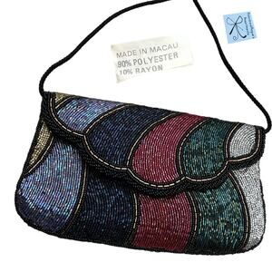 Beaded Scalloped Multi-color Crossbody Purse